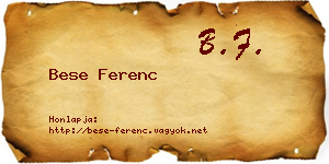 Bese Ferenc névjegykártya